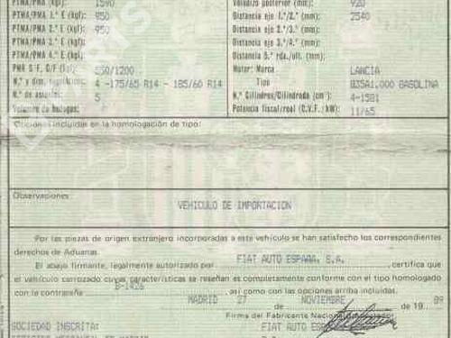 Used Parts LANCIA DEDRA (835_)  1.6 LE Cat (835EB)  538282