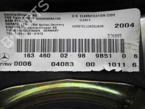 Driver airbag MERCEDES-BENZ M-CLASS (W163) ML 270 CDI (163.113) | BP2082423C9 