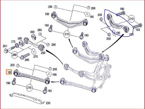 Right rear suspension arm MERCEDES-BENZ E-CLASS (W210) E 290 Turbo-D (210.017) | BP18013439M15 