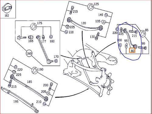 Left rear suspension arm MERCEDES-BENZ S-CLASS (W220) S 320 CDI (220.026, 220.126) | BP18319721M14 