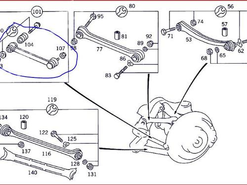 Left rear suspension arm MERCEDES-BENZ CLK (C208) CLK 320 (208.365) | BP18200366M14 