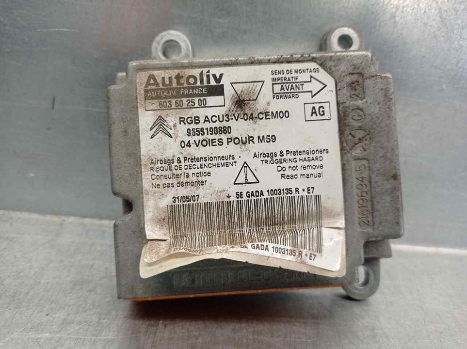 ECU airbags PEUGEOT PARTNER MPV (5_, G_) 1.6 HDi 75 10228033 BParts