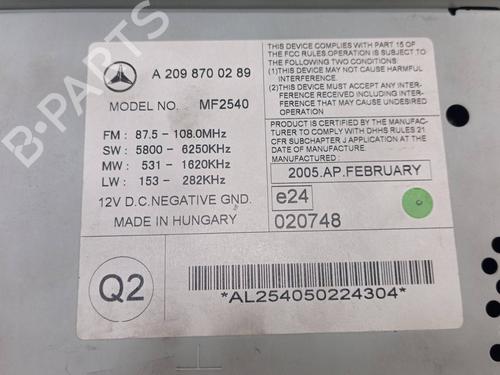 Radio MERCEDES-BENZ CLK (C209) CLK 270 CDI (209.316) | BP10032500E6 