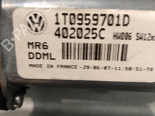 Front left window mechanism VW TOURAN (1T1, 1T2) | BP30172816C22