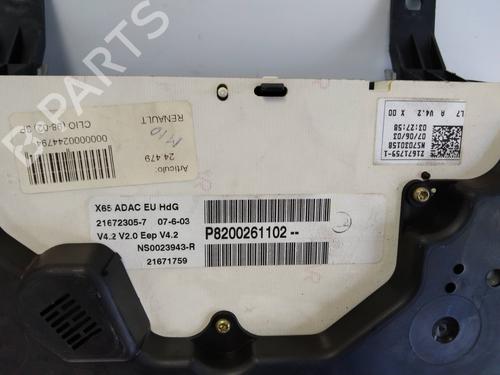 Instrument cluster RENAULT CLIO II (BB_, CB_) 1.5 dCi (B/CB07) | BP2249639C47 