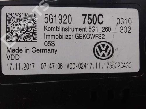 Instrument cluster VW GOLF VII (5G1, BQ1, BE1, BE2) 1.4 TSI | BP10722457C47 