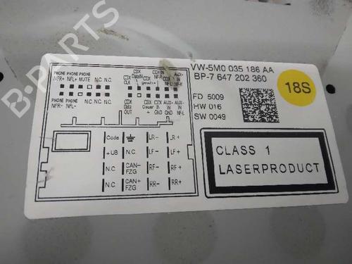 Radio VW POLO V (6R1, 6C1) 1.6 TDI | BP3417732E6 