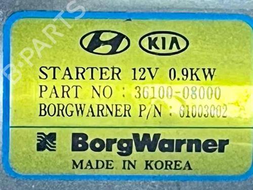 Used Starter Starter KIA RIO IV (YB, SC, FB) 1.0 T-GDI 100 Eco-Dynamics+ (101 hp) 18242101 18242101