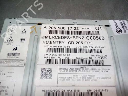 Radio MERCEDES-BENZ C-CLASS (W205) C 200 BlueTEC / d (205.037) | BP19155051E6 