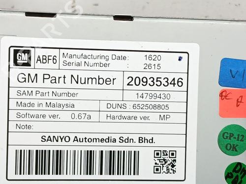 Display monitor CHEVROLET CRUZE (J300)  | BP29359905C48 
