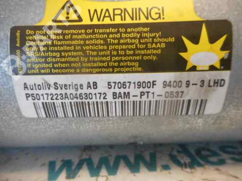 Passasjer kollisjonspute SAAB 9-3 Cabriolet (YS3D) 2.0 Turbo | BP2493192C10 