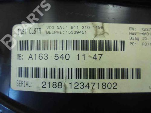 Kombinert Instrument MERCEDES-BENZ M-CLASS (W163) ML 320 (163.154) | BP3175843C47 