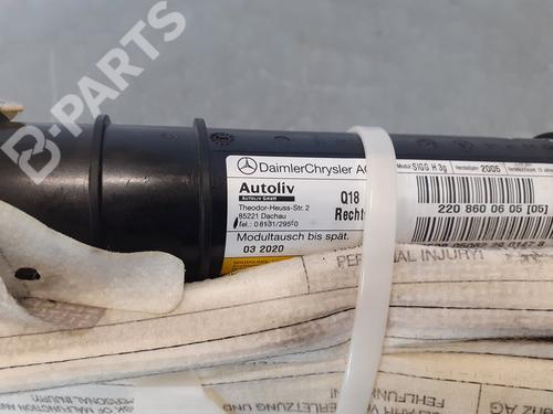 Right curtain airbag MERCEDES-BENZ S-CLASS (W220, V220) S 320 CDI (220.025, 220.125) | BP8919213C12 