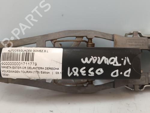 Used Front right exterior door handle VW TOURAN (1T3) 1.6 TDI (105 hp) 32031630