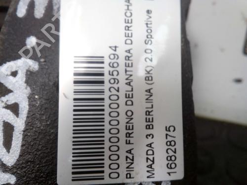 Used Right front brake caliper MAZDA 3 Saloon (BK) 2.0 (BKEP) (150 hp) 12783989