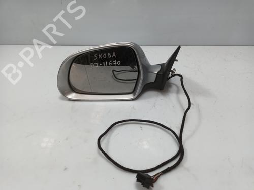 Left mirror SKODA OCTAVIA II Combi (1Z5) 2.0 TDI 4x4 ELECTRICO | PLATA |