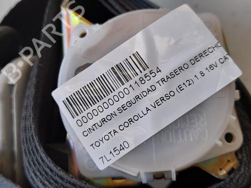 Rear right seatbelt TOYOTA COROLLA Verso (ZER_, ZZE12_, R1_) 2.2 D-4D (AUR10_, AUR10R) | BP12695444I28 
