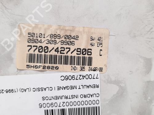 Instrument cluster RENAULT MEGANE I Classic (LA0/1_) 1.9 dTi (LA08, LA0N, LA0K) | BP12773229C47 