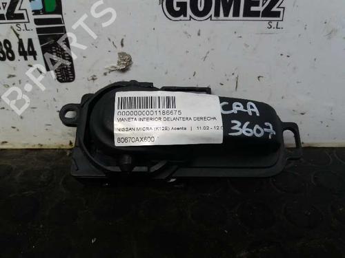 Used Front right interior door handle Front right interior door handle NISSAN MICRA III (K12) 1.2 16V (80 hp) 12695533 12695533