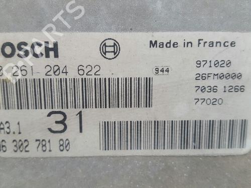 Engine control unit (ECU) CITROËN SAXO (S0, S1) 1.1 X, SX | BP12729862M57 