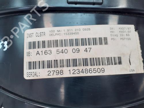 Instrument cluster MERCEDES-BENZ M-CLASS (W163) ML 320 (163.154) | BP12770294C47 