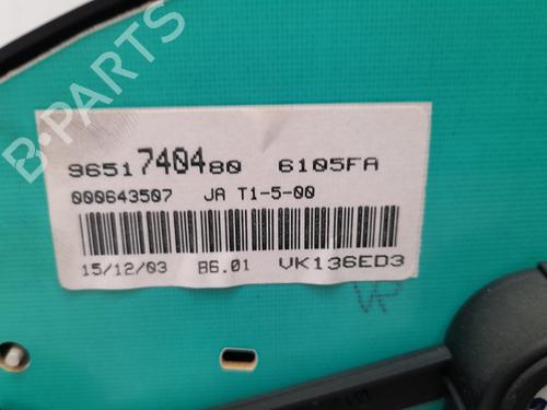 Instrument cluster PEUGEOT 206 Hatchback (2A/C) 2.0 HDI 90 | BP12784493C47 