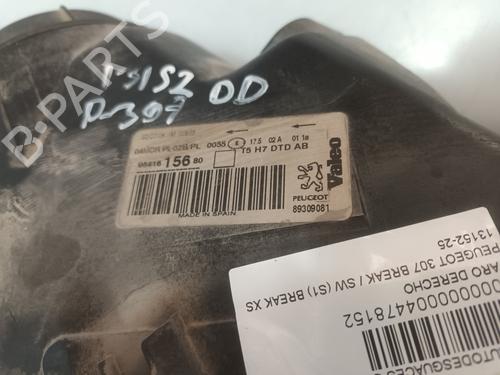 Right headlight PEUGEOT 307 Break (3E) 1.6 HDi 110 | BP31828295C29