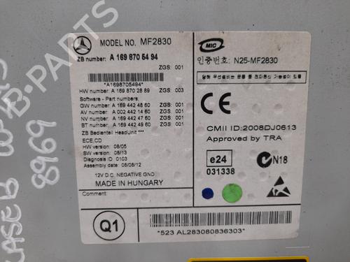 Radio MERCEDES-BENZ B-CLASS Sports Tourer (W245) B 180 CDI (245.207) | BP12775983E6