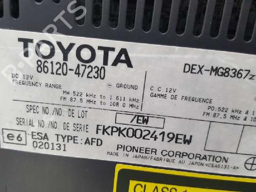 Radio TOYOTA PRIUS Liftback (_W2_) 1.5 Hybrid (NHW20_, NHW20R) | BP12769294E6 