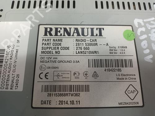 Radio RENAULT CLIO IV (BH_)  | BP25902512E6 