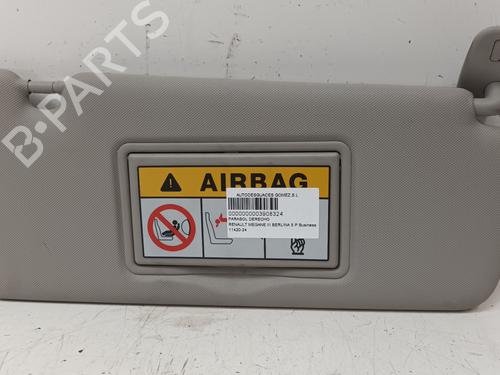 Right sun visor RENAULT MEGANE III Hatchback (BZ0/1_, B3_) 1.5 dCi (BZ1G, BZ1W, BZ0R) (95 hp) 17717542