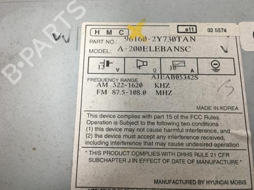 Radio HYUNDAI ix35 (LM, EL, ELH)  | BP12152324E6 