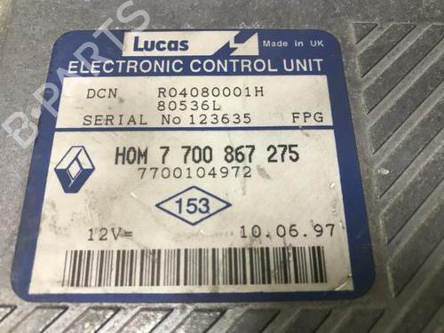Engine control unit (ECU) RENAULT MEGANE I (BA0/1_) 1.9 dT (B/SA0K, B/SA0Y) | BP12153719M57 