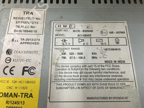 Radio HYUNDAI i10 II (BA, IA) 1.0 | BP12154090E6 
