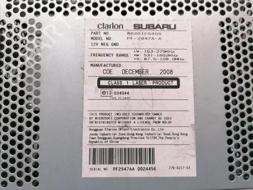 Radio SUBARU IMPREZA Hatchback (GR, GH, G3)  | BP22527883E6 