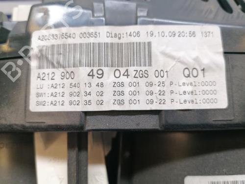 Instrument cluster MERCEDES-BENZ E-CLASS Coupe (C207) E 350 CDI (207.322) | BP12165551C47 