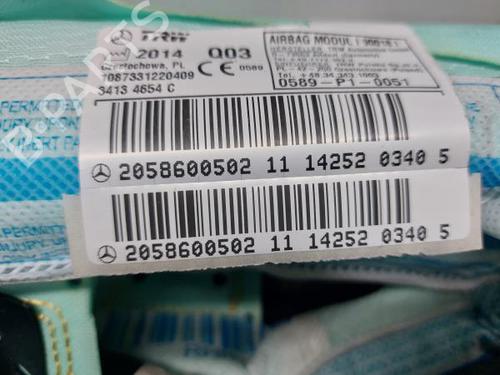 Right curtain airbag MERCEDES-BENZ C-CLASS (W205) C 180 BlueTEC / d (205.036) | BP12167391C12 