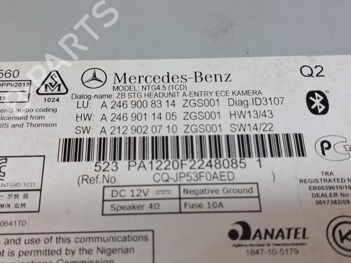 Radio MERCEDES-BENZ A-CLASS (W176) A 200 (176.043) | BP13122335E6 