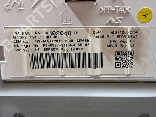 Instrument cluster PEUGEOT 208 I (CA_, CC_) 1.6 VTi | BP22688369C47 