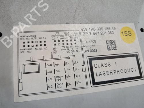 Radio VW GOLF VI (5K1) 2.0 TDI | BP26922967E6