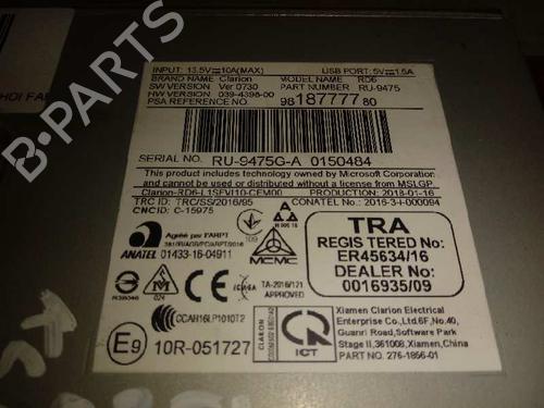 Radio CITROËN SPACETOURER Bus (V_) 1.5 BlueHDi 120 | BP19260784E6 