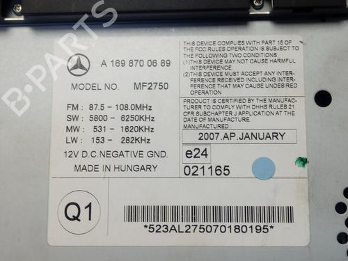 Radio MERCEDES-BENZ A-CLASS (W169)  | BP15278291E6 