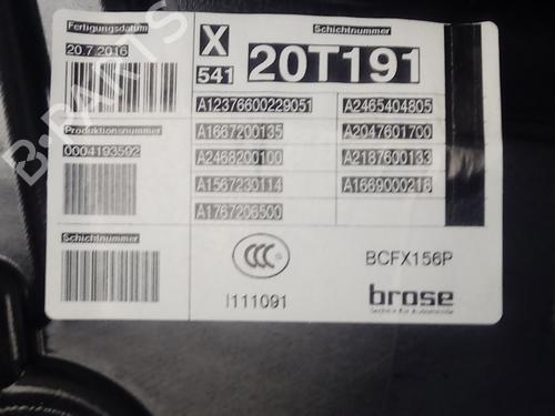 Front left window mechanism MERCEDES-BENZ GLA-CLASS (X156) GLA 200 CDI / d (156.908) | BP13625190C22 