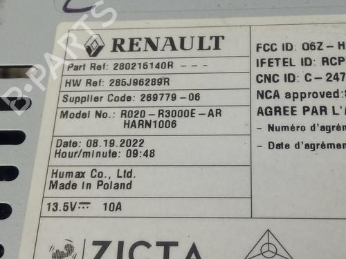 Radio RENAULT KANGOO III MPV  | BP21016301E6 