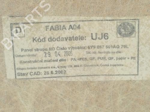 Interiør taket SKODA FABIA I (6Y2)  | BP25854660I12 