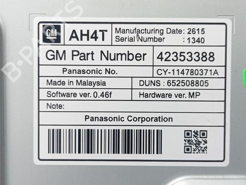 Display monitor OPEL MOKKA / MOKKA X (J13)  | BP31947457C48 