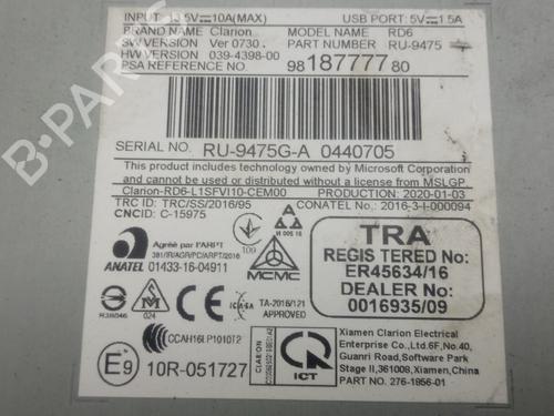 Radio PEUGEOT EXPERT Van (VF3A_, VF3U_, VF3X_)  | BP17079002E6 