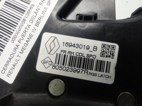 Front right lock RENAULT MEGANE IV Hatchback (B9A/M/N_) 1.5 Blue dCi 95 (B9A2, B9A6) | BP13694029C97 