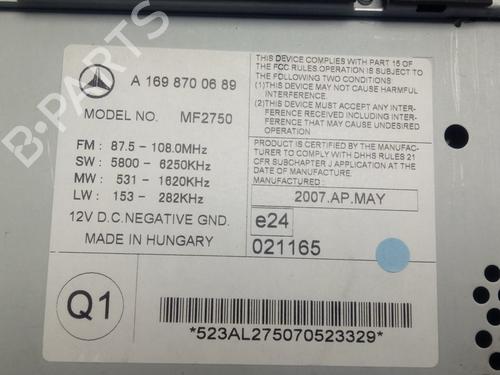 Radio MERCEDES-BENZ B-CLASS Sports Tourer (W245)  | BP16829096E6 