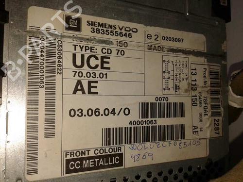 Radio OPEL VECTRA C GTS (Z02) 1.9 CDTI (F68) | BP16908195E6 